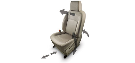 6-Way Adjustable Driver's Seat With Adjustable Steering Wheel and Seat Belt
